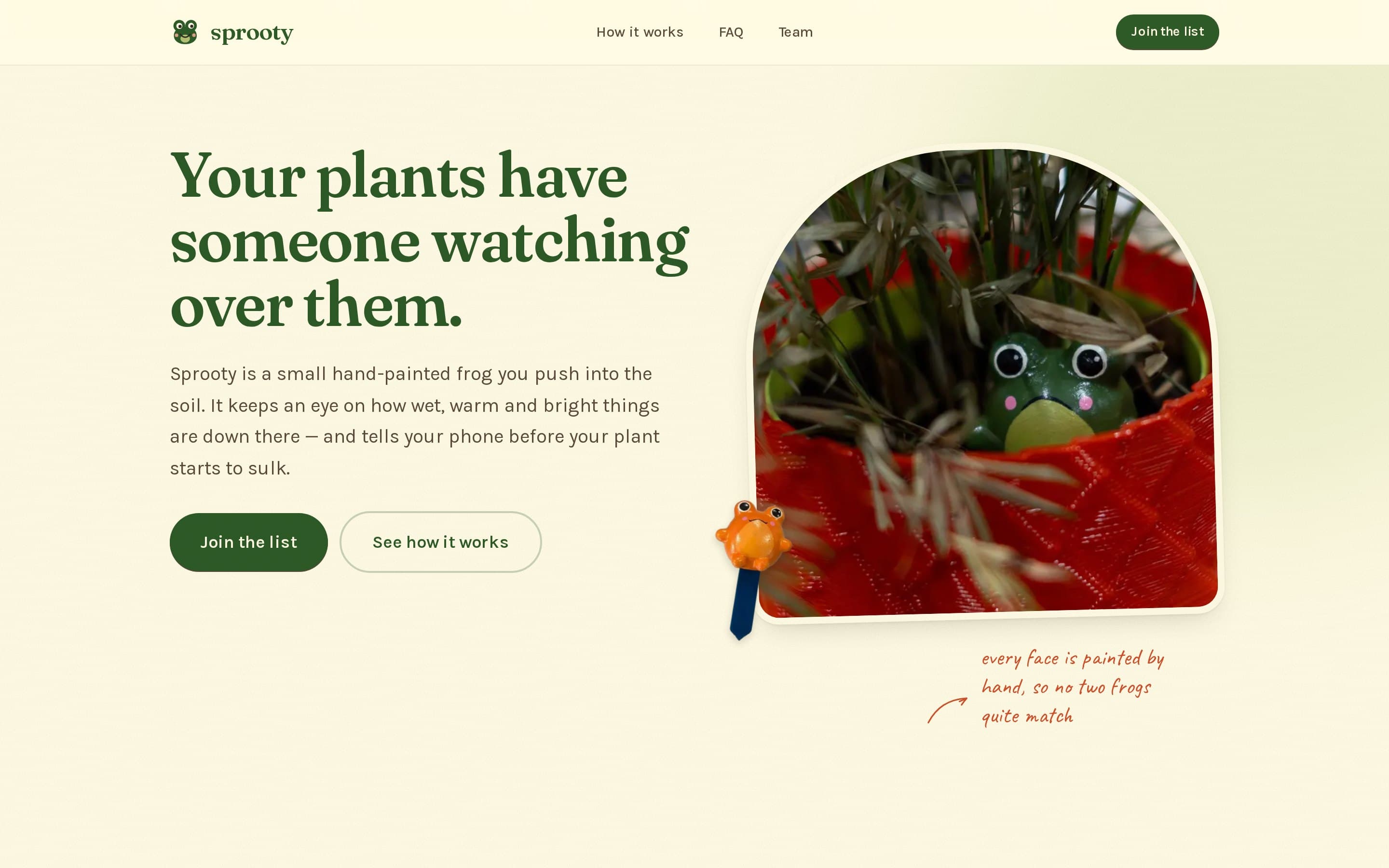 Screenshot der Startseite von sprooty.io